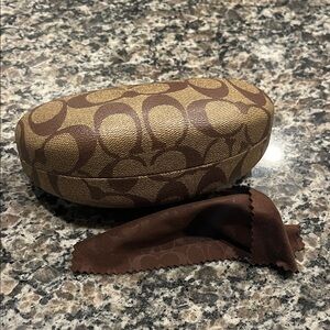 Coach Signature Brown Eyeglass Case